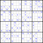 Судоку Х 16х16 #28 трудный