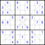 Судоку Х 9х9 #130 легкий Судоку Х 9х9 #130 легкий