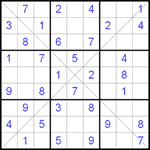 Судоку Х 9х9 #132 легкий Судоку Х 9х9 #132 легкий