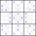 Судоку Х 9х9 #133 легкий Судоку Х 9х9 #133 легкий