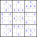 Судоку Х 9х9 #134 легкий Судоку Х 9х9 #134 легкий