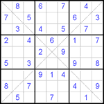 Судоку Х 9х9 #136 легкий Судоку Х 9х9 #136 легкий