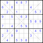 Судоку Х 9х9 #137 легкий Судоку Х 9х9 #137 легкий