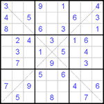 Судоку Х 9х9 #140 легкий Судоку Х 9х9 #140 легкий