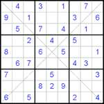 Судоку Х 9х9 #142 легкий Судоку Х 9х9 #142 легкий