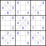 Судоку Х 9х9 #145 легкий Судоку Х 9х9 #145 легкий