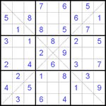 Судоку Х 9х9 #150 легкий
