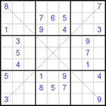 Судоку Х 9х9 #124 средний