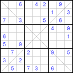 Судоку Х 9х9 #107 трудный Судоку Х 9х9 #107 трудный