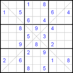 Судоку Х 9х9 #113 трудный Судоку Х 9х9 #113 трудный
