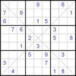 Судоку Х 9х9 #114 трудный Судоку Х 9х9 #114 трудный