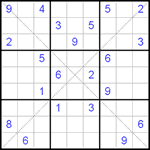 Судоку Х 9х9 #116 трудный Судоку Х 9х9 #116 трудный