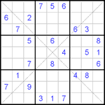 Судоку Х 9х9 #117 трудный Судоку Х 9х9 #117 трудный