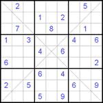 Судоку Х 9х9 #118 трудный Судоку Х 9х9 #118 трудный