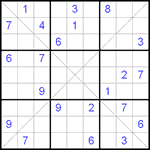 Судоку Х 9х9 #119 трудный Судоку Х 9х9 #119 трудный