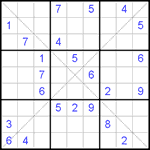 Судоку Х 9х9 #121 трудный Судоку Х 9х9 #121 трудный