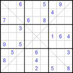 Судоку Х 9х9 #125 трудный