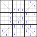 Судоку Х 9х9 #102 очень трудный Судоку Х 9х9 #102 очень трудный