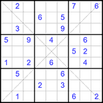 Судоку Х 9х9 #104 очень трудный Судоку Х 9х9 #104 очень трудный