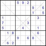 Судоку Х 9х9 #105 очень трудный Судоку Х 9х9 #105 очень трудный