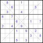 Судоку Х 9х9 #106 очень трудный Судоку Х 9х9 #106 очень трудный