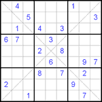 Судоку Х 9х9 #107 очень трудный Судоку Х 9х9 #107 очень трудный