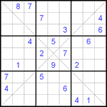 Судоку Х 9х9 #108 очень трудный Судоку Х 9х9 #108 очень трудный