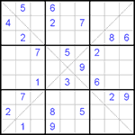 Судоку Х 9х9 #110 очень трудный Судоку Х 9х9 #110 очень трудный