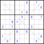 Судоку Х 9х9 #111 очень трудный Судоку Х 9х9 #111 очень трудный