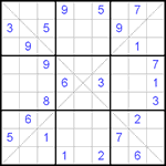 Судоку Х 9х9 #112 очень трудный Судоку Х 9х9 #112 очень трудный