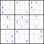 Судоку Х 9х9 #113 очень трудный Судоку Х 9х9 #113 очень трудный