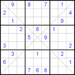 Судоку Х 9х9 #114 очень трудный Судоку Х 9х9 #114 очень трудный