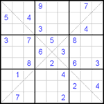 Судоку Х 9х9 #115 очень трудный Судоку Х 9х9 #115 очень трудный