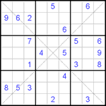 Судоку Х 9х9 #117 очень трудный Судоку Х 9х9 #117 очень трудный