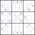 Судоку Х 9х9 #118 очень трудный Судоку Х 9х9 #118 очень трудный