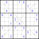 Судоку Х 9х9 #121 очень трудный Судоку Х 9х9 #121 очень трудный