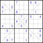 Судоку Х 9х9 #122 очень трудный