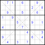 Судоку Х 9х9 #124 очень трудный