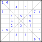 Судоку Х 9х9 #125 очень трудный