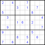 Судоку 9х9 #393 трудный