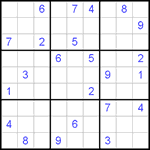 Судоку 9х9 #407 трудный