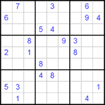 Судоку 9х9 #412 трудный