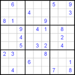 Судоку 9х9 #390 очень трудный