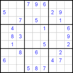 Судоку 9х9 #392 очень трудный