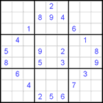 Судоку 9х9 #396 очень трудный