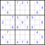 Судоку 9х9 #401 очень трудный