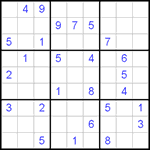Судоку 9х9 #405 очень трудный