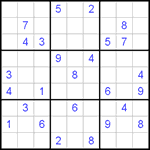 Судоку 9х9 #406 очень трудный