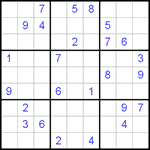 Судоку 9х9 #410 очень трудный