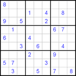 Судоку 9х9 #415 очень трудный